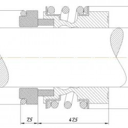 Gleitringdichtung für Pumpenwelle R-MG13 33, CAR/SIC, VITON, 304, Typ G6 BURGMANN MG13, AESSEAL B013, B093U, B013SS, FLOWSERVE 193