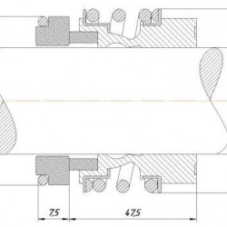 Gleitringdichtung R-MG13 35, CAR/SIC, VITON, 304, Typ G6 STERLING SMG13, VULCAN 193, LATTY T713