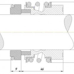 Gleitringdichtung für Pumpen DAB, GRUNDFOS, KSB, Ebara R-MG13 38, CAR/SIC, VITON, 304, G6