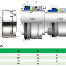 Grundfos Sarlin R-706SS 50, SiC/SiC, Viton, 304 Pumpengleitringdichtung