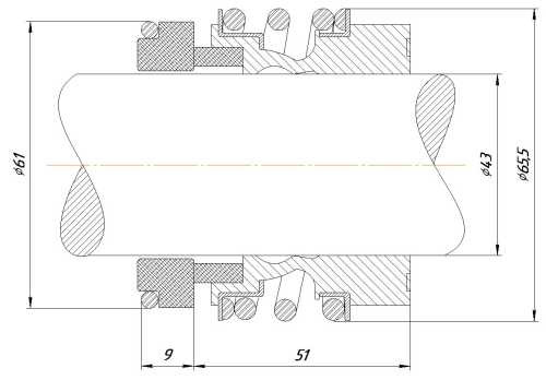 Gleitringdichtung R-MG13 43, SiC/SiC, EPDM, 304, Typ G60 ROTEN L3N, STERLING SMG13, LIDERING LRB17NU