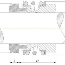 Gleitringdichtung R-MG13 43, SiC/SiC, EPDM, 304, Typ G60 ROTEN L3N, STERLING SMG13, LIDERING LRB17NU