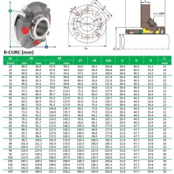 Kartuschedichtung R-CURC 3.7/8, SIC/SIC, VITON, 316L