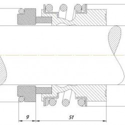 Gleitringdichtung R-MG13 45, SiC/SiC, Viton, 304, G6