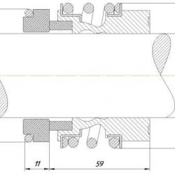 Gleitringdichtung für Pumpenwelle R-MG13 55, SIC/SIC, EPDM, 304, Typ G60 ROTEN L3N, STERLING SMG13, LIDERING LRB17NU