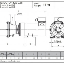 Edelstahl-Schraubenpumpe für Suspensionen mit Feststoffpartikeln LIVERANI MO-I 44 cm³/24 V 0,55 kW, 1400 U/min