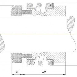 Gleitringdichtung für Pumpenwelle R-MG13 65, SiC/SiC, Viton, 304, G6