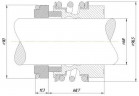 Gleitringdichtung für Pumpenwelle R-MG13 68, SiC/SiC, Viton, 304, G6