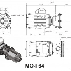 Edelstahl-Schraubenpumpe für Speiseöle LIVERANI MO-I 64 MF 1,1 kW, 1400 U/min, 220 V