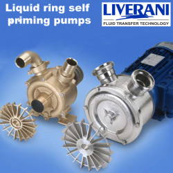 Flüssigkeitsringpumpe für Säfte LIVERANI EP SENIOR 1 1/2 + BY-PASS, 120 l/min, CC/24V, 1,1 kW, 1400 U/min, AISI 316, Seal Cer.-Grafit-NBR