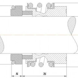 Gleitringdichtung R-MG13 90, SiC/SiC, Viton, 304, G6