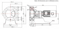 Industrielle Schlauchpumpe JXHIN-25-AL-EPDM-P, 792 l/h, 1,1 kW, 16 bar, 380V