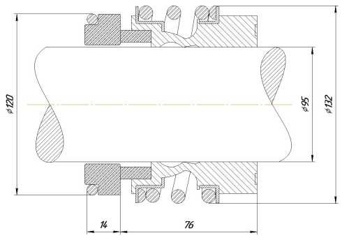 Gleitringdichtung R-MG13 95, SiC/SiC, Viton, 304, G6