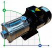 Horizontale mehrstufige Pumpe für Kesselspeisung DW(S)5-40/075, AISI304, 380V/50Hz