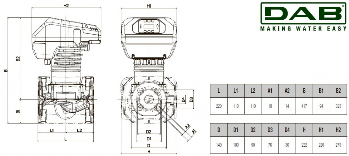 DAB EVOPLUS 120/220 32 1x220-240 Y25 Umwälzpumpe mit elektronischer Steuerung, 60220908