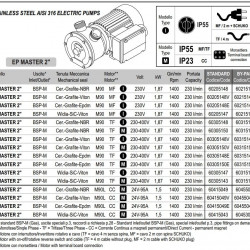 Vortexpumpe für Gasöl LIVERANI EP MASTER 2, 230 l/min, MF/I, 1,87 kW, 1400 U/min, 220 V, AISI 316, Seal Widia-SiC-Viton