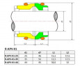 Wellendichtung für APV-Pumpe R-APV-01 35, SiC/SiC, EPDM