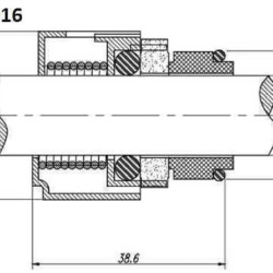Gleitringdichtung für Grundfos R-706F 16, TC/TC, VITON, 316
