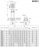 Mehrstufige Edelstahlpumpe EVXE 3/33, 3 kW, 4,5 m3/h, 243m, 380V/T, AISI 304 (EBARA EVM)