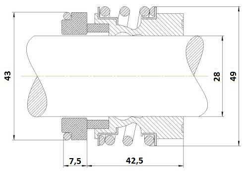 Gleitringdichtung R-MG13 28, SIC/SIC, NBR, 304, G6