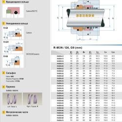 Gleitringdichtung R-M3N 32, SIC/SIC, VITON, 304, G9
