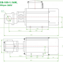 Edelstahl-Zahnradpumpe zum Umfüllen von Motoröl WCB-100/380V 50Hz, 50 l/min, 30 m, AISI 304, 1,1 kW, 1400 U/min, Ex