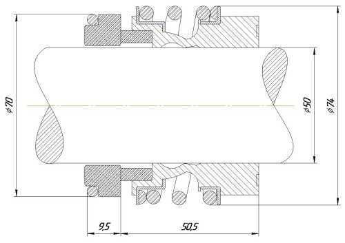 Gleitringdichtung R-MG13 50, SiC/SiC, NBR, 304, G6