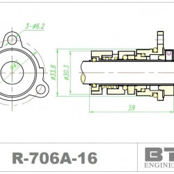Gleitringdichtung für Grundfos-Patronenpumpe R-706A 16, SiC/SiC, Viton, 304