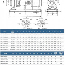 Pumpeneinheit für Abwasser und ölhaltige Medien CM 80-50-200/2 mit Elektromotor AIR160M2 (18,5/3000)