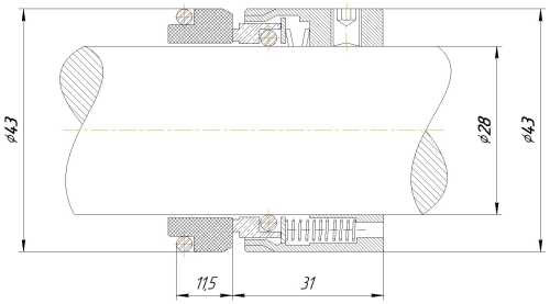 Gleitringdichtung R-M7N 28, SiC/SiC, Viton, 304, G9