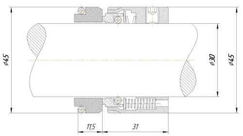 Gleitringdichtung R-M7N 30, SiC/SiC, Viton, 304, G9