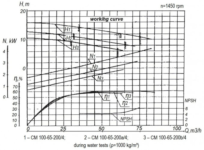 Fäkalienpumpe CM 100-65-200/4a, 4 kW, 1500 U/min (ohne Motor)