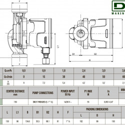 DAB EVOSTA2 80/150 SAN (1") M Umwälzpumpe mit elektronischer Steuerung, 60186588