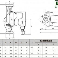 DAB EVOSTA2 40-70/130 (½") M Umwälzpumpe mit elektronischer Steuerung, 60186047
