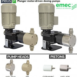 Kolbenmotor-Dosierpumpe EMEC Serie PRIUS P 50 Hz Mono (einphasig) 5-508 l/h, 10-7 bar