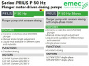 Kolbenmotor-Dosierpumpe EMEC Serie PRIUS P 50 Hz Mono (einphasig) 5-508 l/h, 10-7 bar