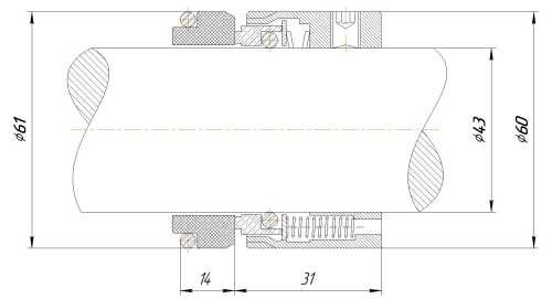 Gleitringdichtung R-M7N 43, SIC/SIC, EPDM, 304, G9 für die Lowara Xylem LSB 772240351, 772240352, ALLWEILER CNH-Pumpe