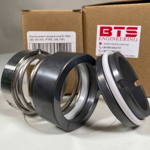 Gleitringdichtung für Pumpenwelle R-108U 50, SiC/SiC, PTFE, 304, T5F