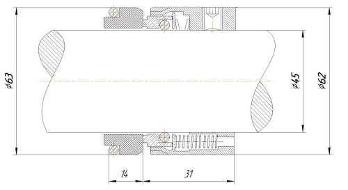 Gleitringdichtung R-M7N 45, SiC/SiC, Viton, 304, G9