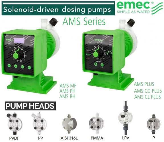 Multifunktionale Magnetdosierpumpe EMEC AMS MF 5-60 l/h, 25-2 bar