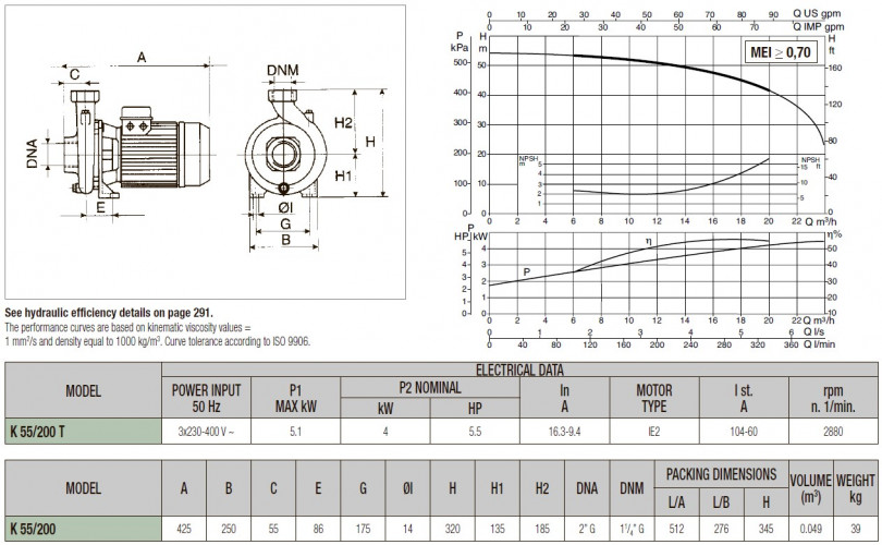 DAB K 55/200 M horizontale Kreiselpumpe, 60152453