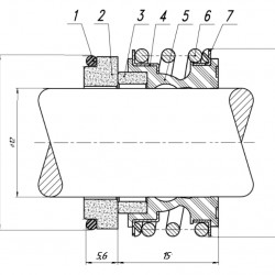 Gleitringdichtung für Pumpenwellen DP Pumps, GRUNDFOS, Brinkmann, Ebara, Pedrollo R-MG1 12, CAR/CER, EPDM, 304, G60