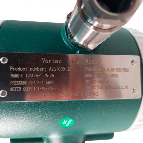 DN50 Edelstahl-Wirbel-Durchflussmesser KLUGB DN50/PN16 RF DIN-Flansch, für Dampf, 0,175-1,75 t/h, <1.6 MPa, <250°C, 4-20mA, ExdIIBT6