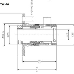 Dichtungskartusche Typ R-706L 12, SIC/SIC, VITON, 304