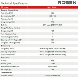 Lithium-Hochvoltbatterie 384V 50Ah LiFePO4, LFP mit ANC 3,2V 50Ah LiFePO4 Grad A Zellen