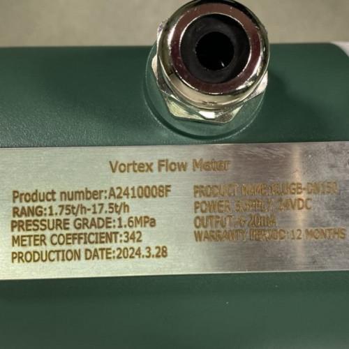 DN150 Edelstahl-Wirbel-Durchflussmesser KLUGB DN150/PN16 RF DIN-Flansch, für Dampf 1.75-17.5 t/h <1,6 MPa, <250°C, 4-20mA, ExdIIBT6