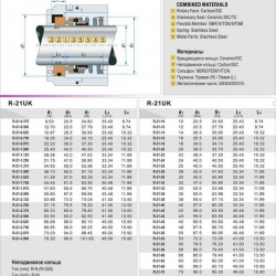 Gleitringdichtung für Pumpenwelle R-21UK 25 mm Typ AESSEAL P04, P04T, BURGMANN MG921, ROTEN 21A aus Werkstoffen CER/CAR, EPDM, 304, N