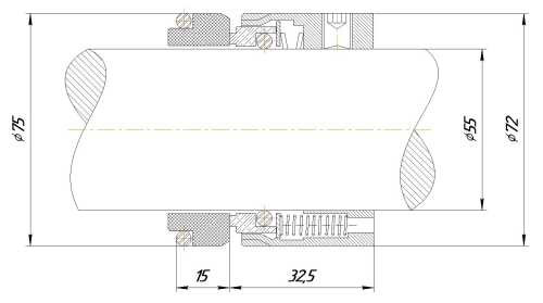 Gleitringdichtung Flowserve, Netzch R-M7N 55, SiC/SiC, Viton, 304, G9