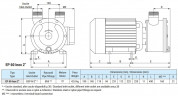 Vortexpumpe für Säuren LIVERANI EP 60 Inox 2 + BY-PASS, 350 l/min, TF/M, 4 kW, 1400 U/min, 380 V, AISI 316, Seal Cer.-Grafit-EPDM