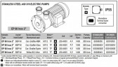 Vortexpumpe für Säuren LIVERANI EP 60 Inox 2 + BY-PASS, 350 l/min, TF/M, 4 kW, 1400 U/min, 380 V, AISI 316, Seal Cer.-Grafit-EPDM